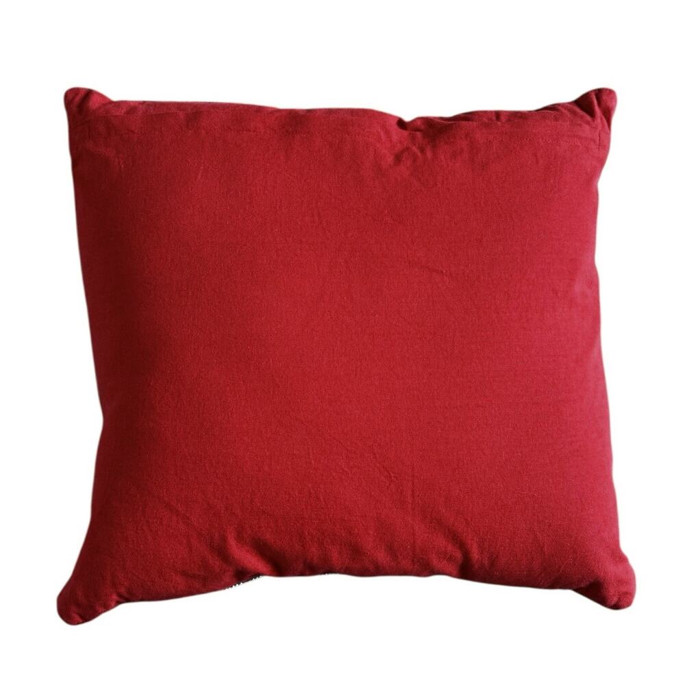 34th & Pine Red Velour Christmas Throw Pillow Crystal Beaded Snowflake 19” Zip - Picture 3 of 14
